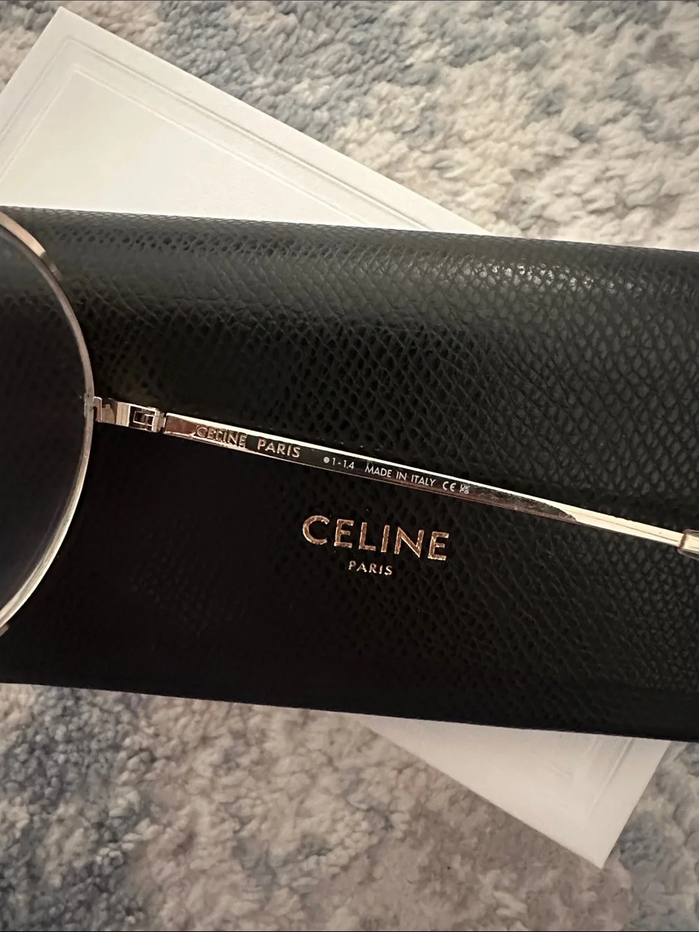 Celine Round Metal Glasses in Rose Gold with Black Case